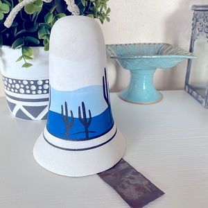 Vintage Tesa Southwestern Originals Pottery 6.5” Hand Painted Bell Wind Chime